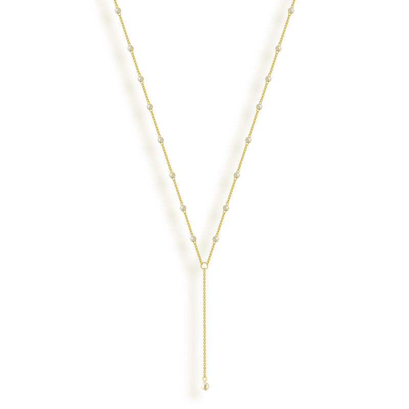 Sweet Pearl Lariat Necklace
