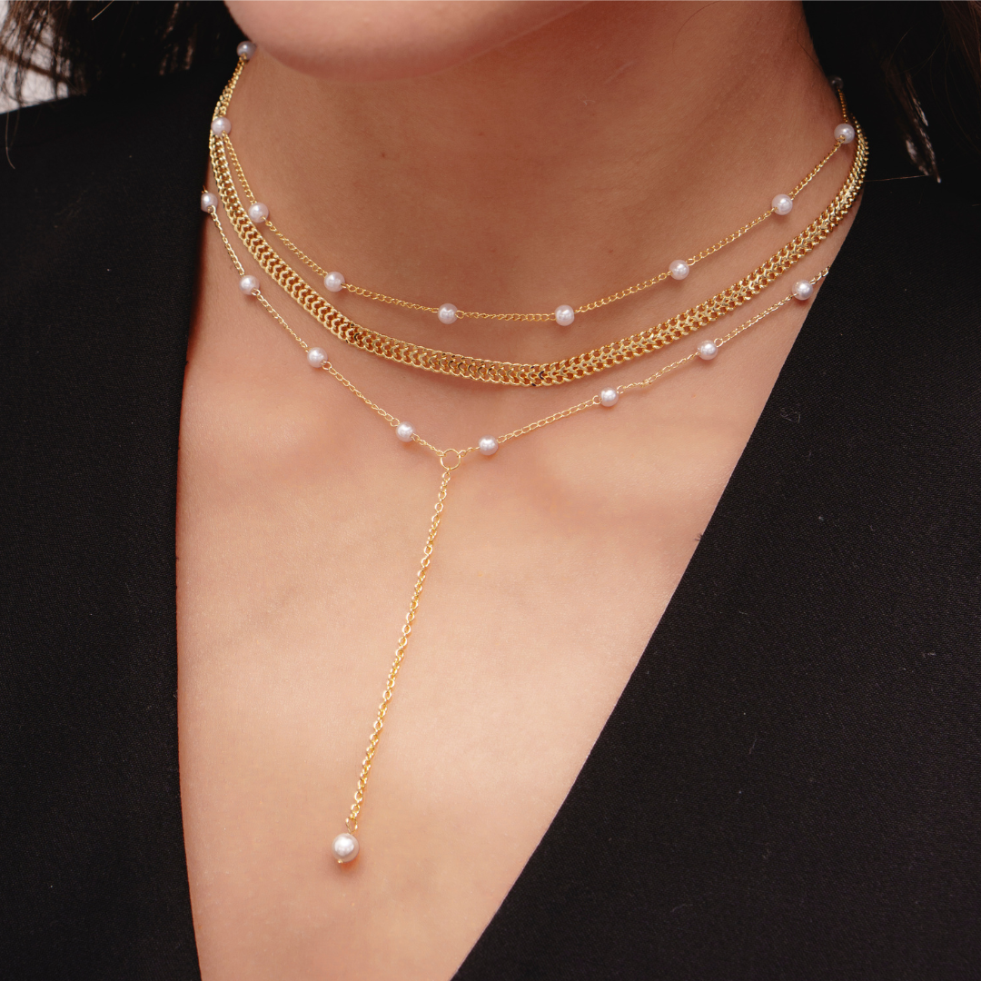 Sweet Pearl Lariat Necklace